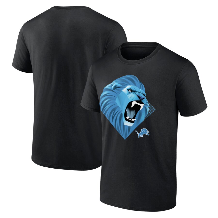 Men's Detroit Lions  Black 2024 NFL Draft Illustrated T-Shirt