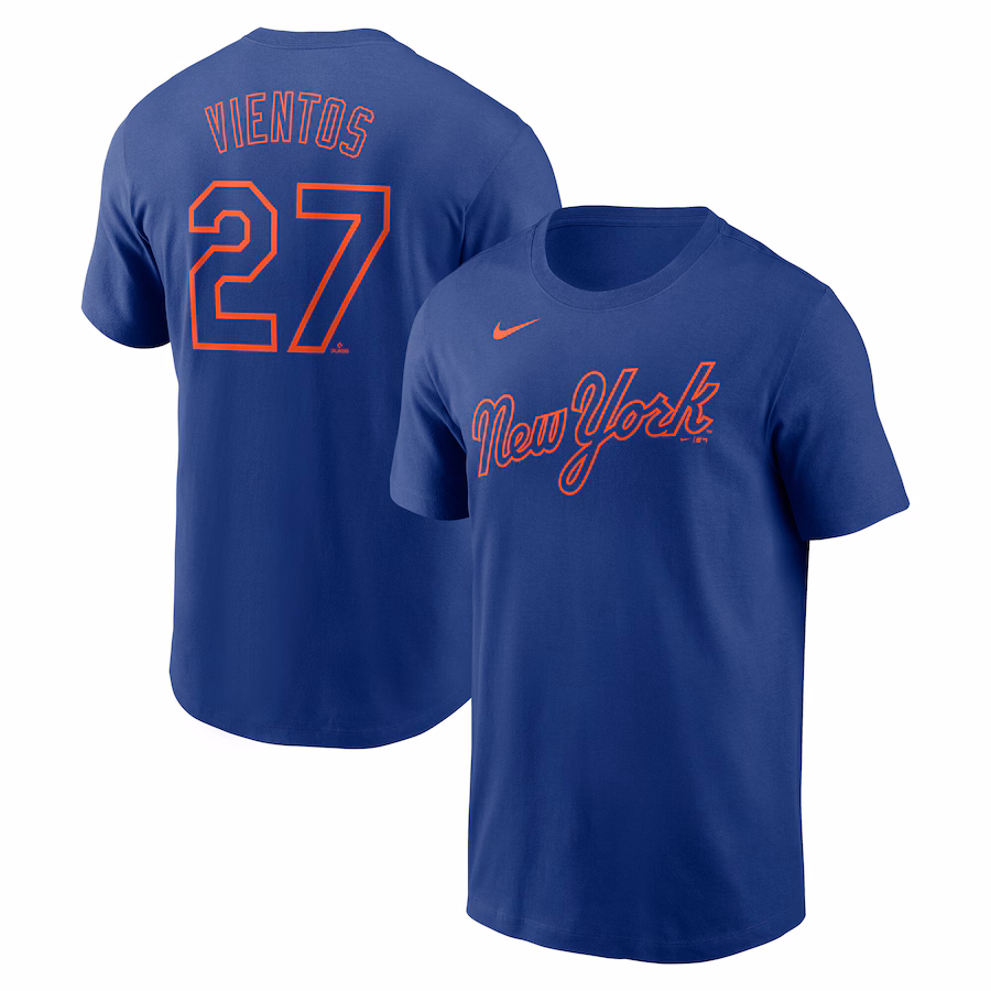 Men's New York Mets Mark Vientos Nike Royal Fuse Name & Number T-Shirt