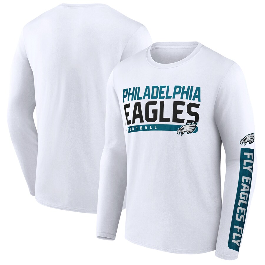 Men's Philadelphia Eagles  Fanatics White Long Sleeve T-Shirt