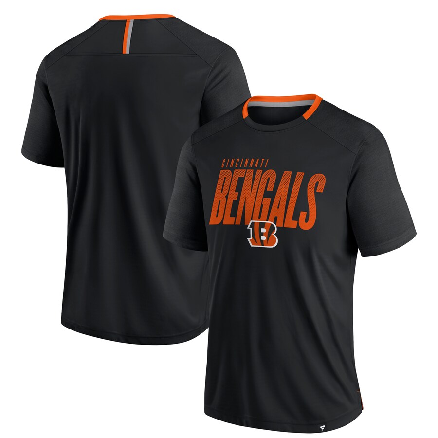 Men's Cincinnati Bengals Fanatics Black Defender Fade Slant T-Shirt