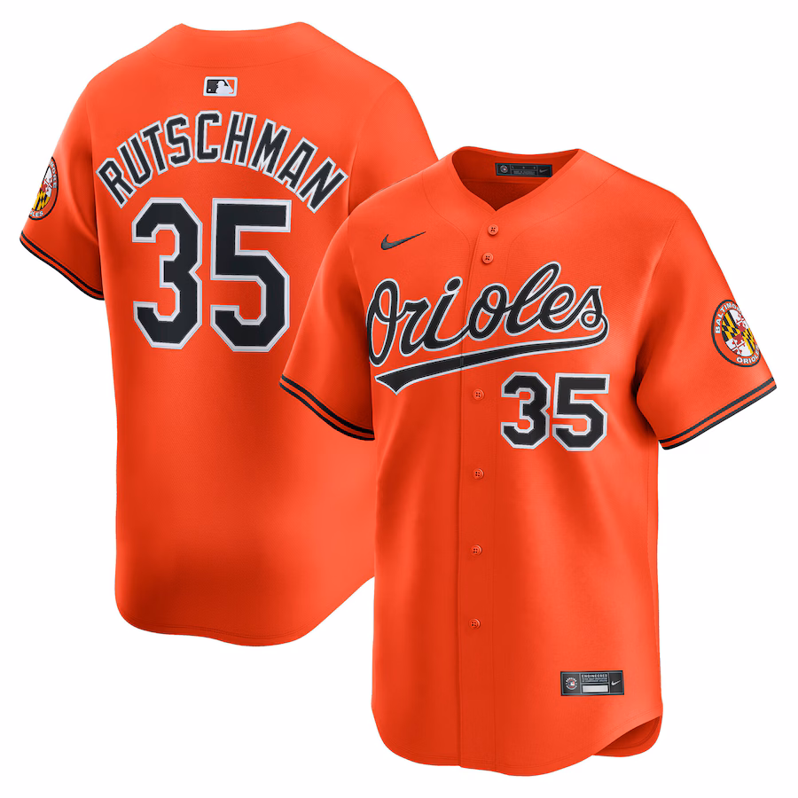 Men's Baltimore Orioles Adley Rutschman Nike Orange 2nd Alternate Limited Player Jersey
