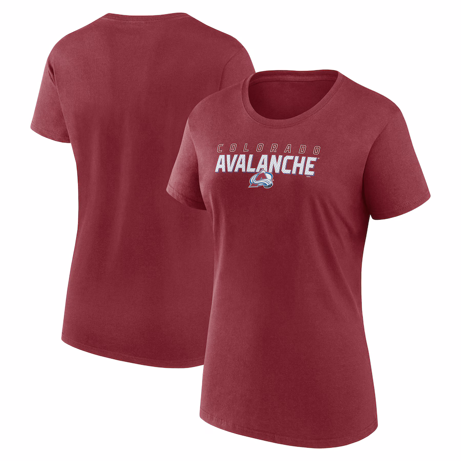 Women's Colorado Avalanche Burgundy Launch Scoop Neck T-Shirt