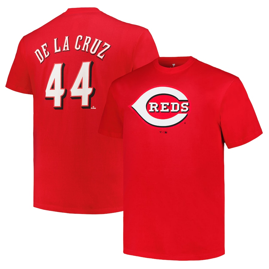 Men's Cincinnati Reds Elly De La Cruz Red Big & Tall Name & Number T-Shirt