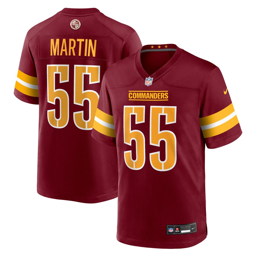 Men's Washington Commanders Jacob Martin Nike Burgundy Team Game Jersey