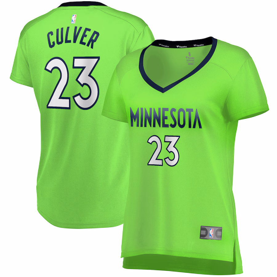 Women's Minnesota Timberwolves Jarrett Culver Fanatics Green Fast Break Replica Jersey - Statement Edition