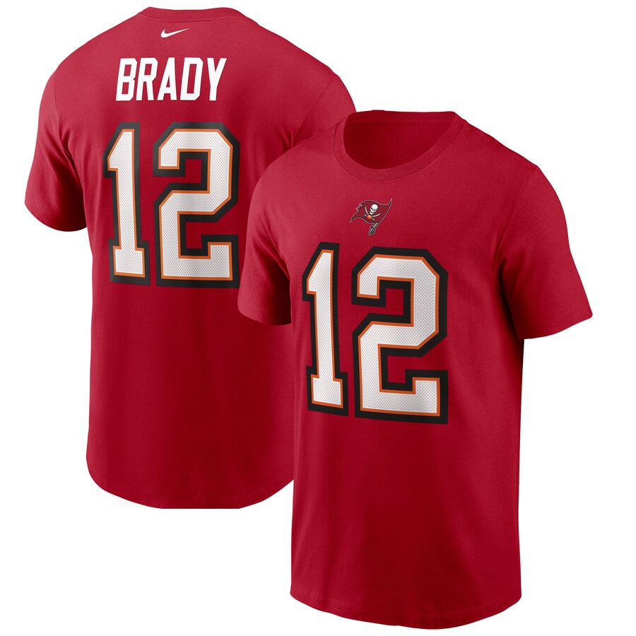 Men's Tampa Bay Buccaneers Tom Brady Nike Red Name & Number T-Shirt