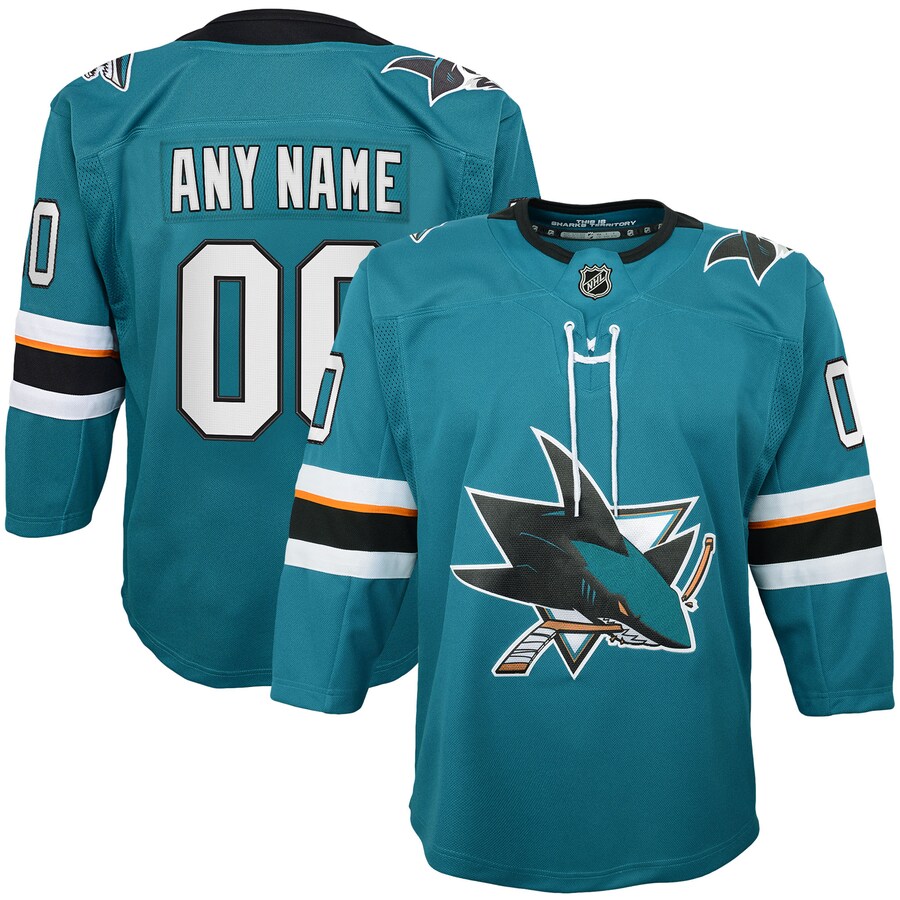 Youth San Jose Sharks Teal 2019/20 Home Premier Custom Jersey