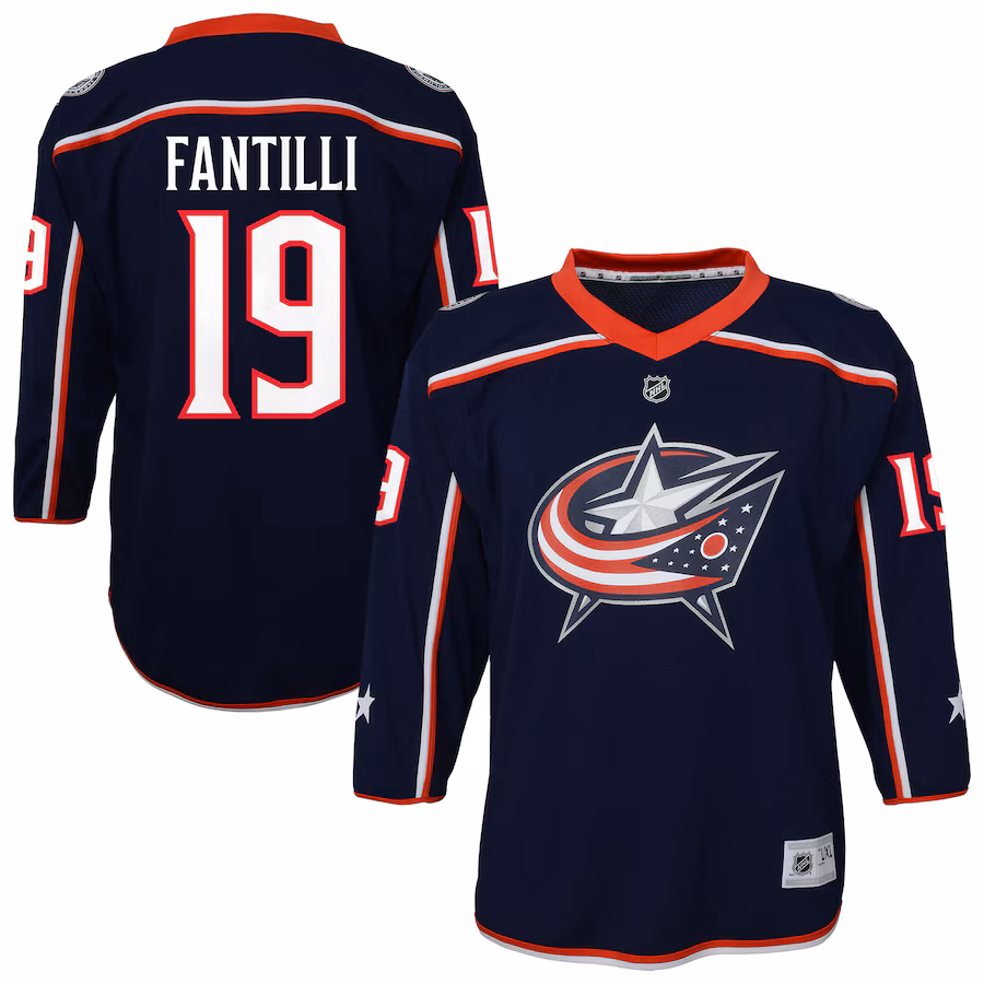 Youth Columbus Blue Jackets Adam Fantilli Outerstuff Blue Alternate Replica Player Jersey