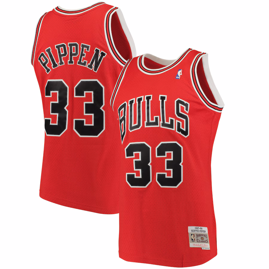Men's Chicago Bulls Scottie Pippen Mitchell & Ness Red 1997/98 Big & Tall Hardwood Classics Swingman Jersey