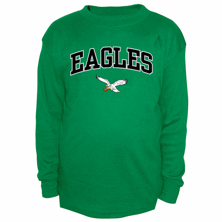 Men's Philadelphia Eagles Fanatics Kelly Green Big & Tall Throwback Thermal Long Sleeve T-Shirt