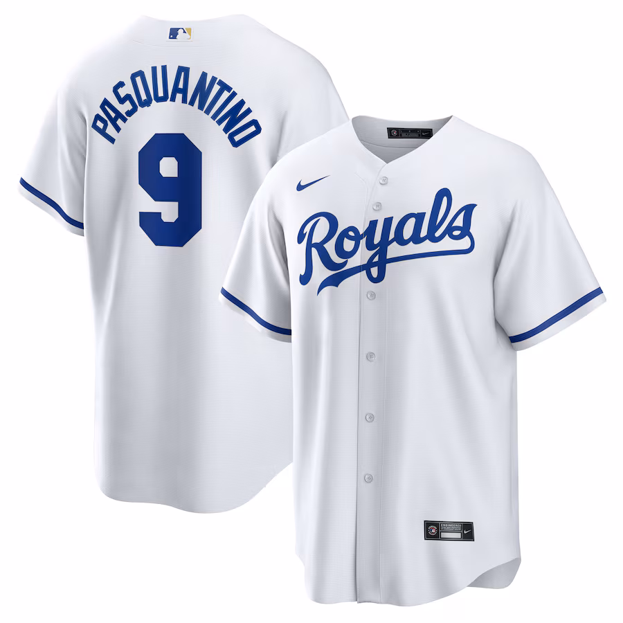 Men's Kansas City Royals Vinnie Pasquantino Nike White Home Replica Jersey