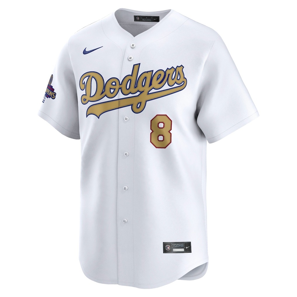 Men's Los Angeles Dodgers Enrique Hernández Nike White 2025 Gold Collection Limited Jersey