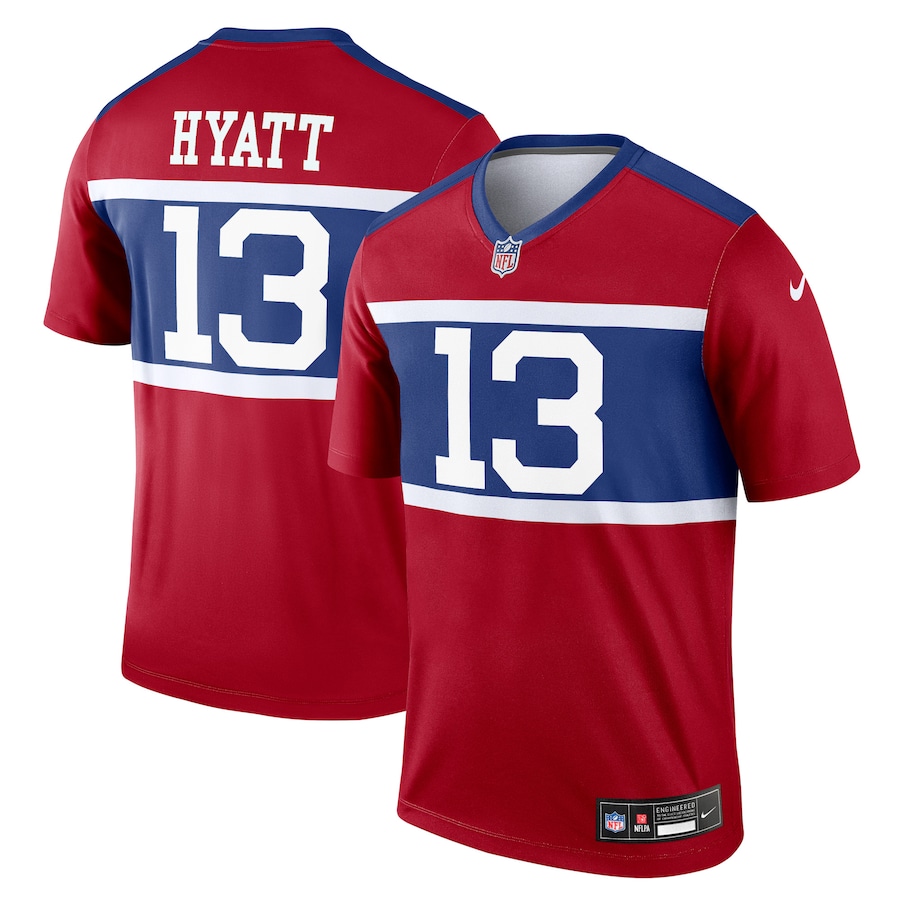 Men's New York Giants Jalin Hyatt Nike Red Alternate Legend Player Performance Top
