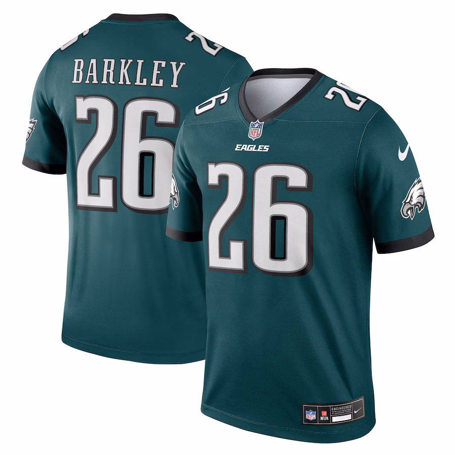 Men's Philadelphia Eagles Saquon Barkley Nike Midnight Green Legend Player Performance Top