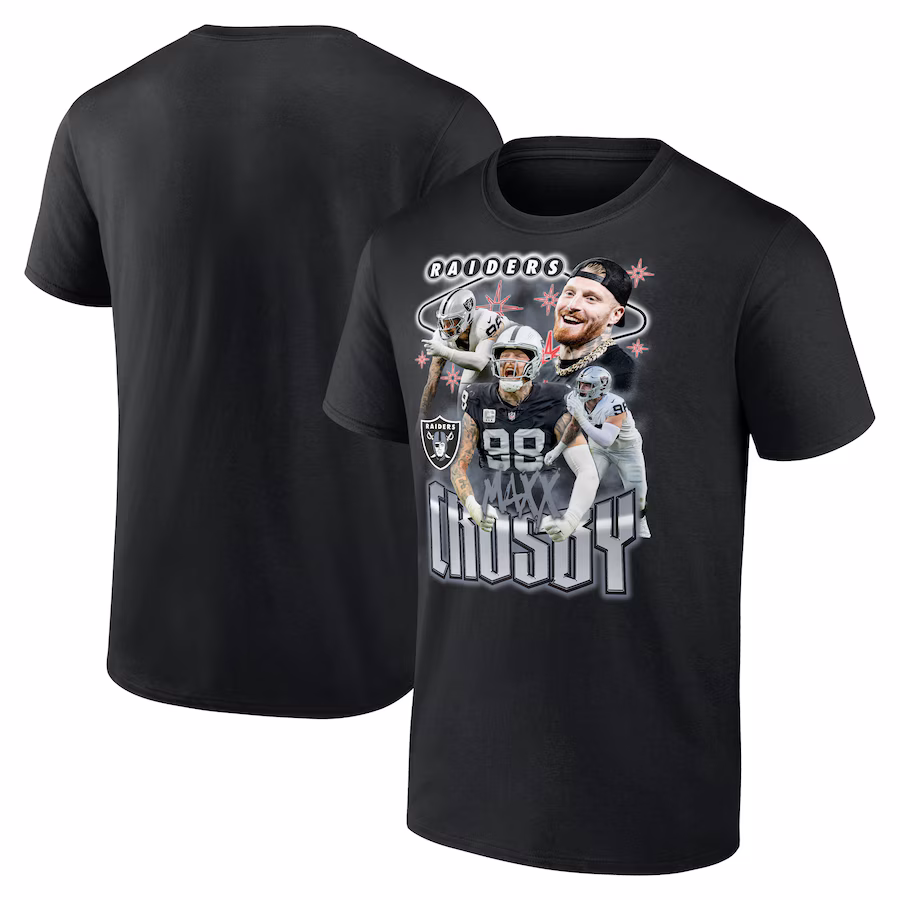 Men's Las Vegas Raiders Maxx Crosby Fanatics Black Notorious Player Graphic T-Shirt