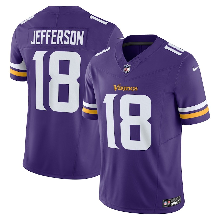 Men's Minnesota Vikings Justin Jefferson Nike Purple Vapor F.U.S.E. Vapor F.U.S.E. Stitched Limited Jersey