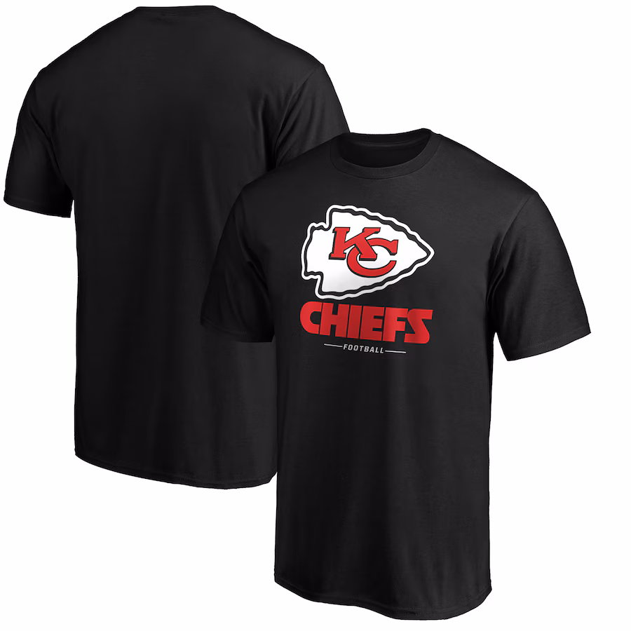 Men's Kansas City Chiefs  Black Team Lockup T-Shirt