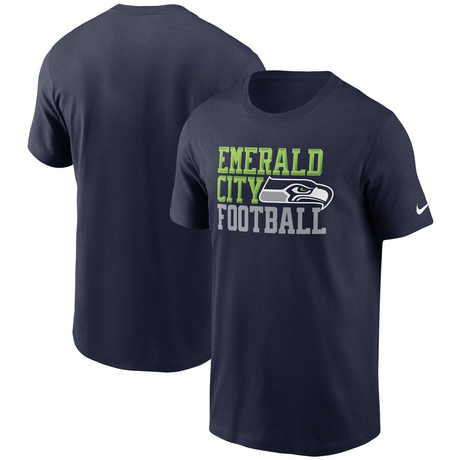 Men's Seattle Seahawks Nike College Navy Hometown Collection Emerald City T-Shirt