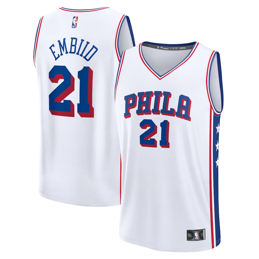 Men's Philadelphia 76ers Joel Embiid Fanatics White Fast Break Replica Jersey - Association Edition
