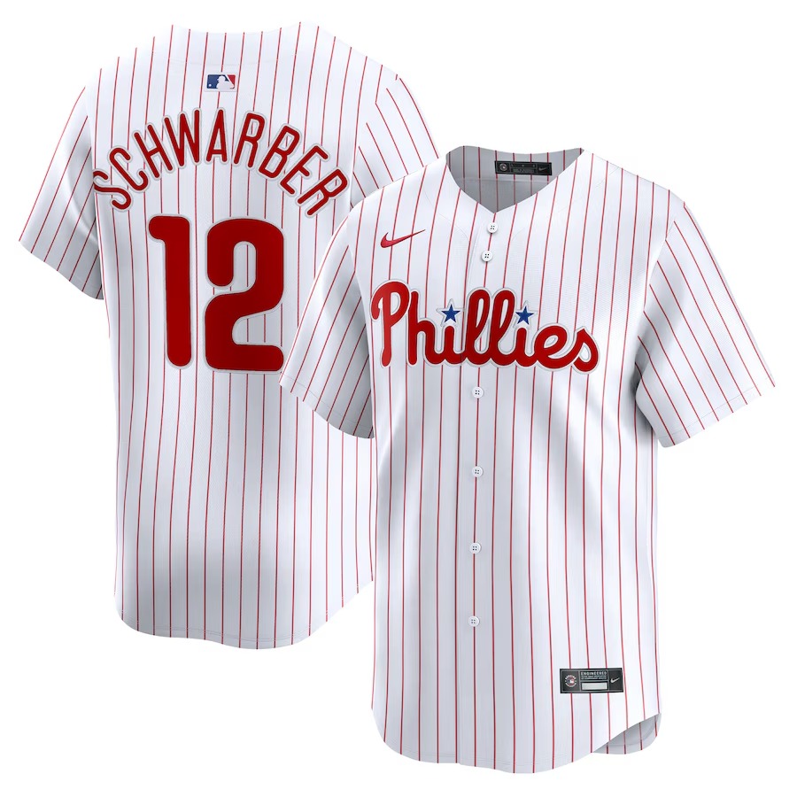 Men's Philadelphia Phillies Kyle Schwarber Nike White Alternate Limited Player Jersey