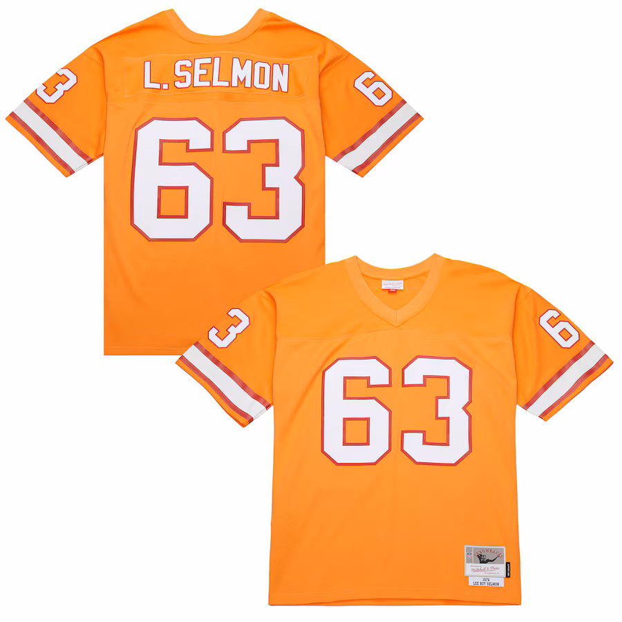 Men's Tampa Bay Buccaneers Lee Roy Selmon Mitchell & Ness Orange 1976 Legacy Replica Jersey