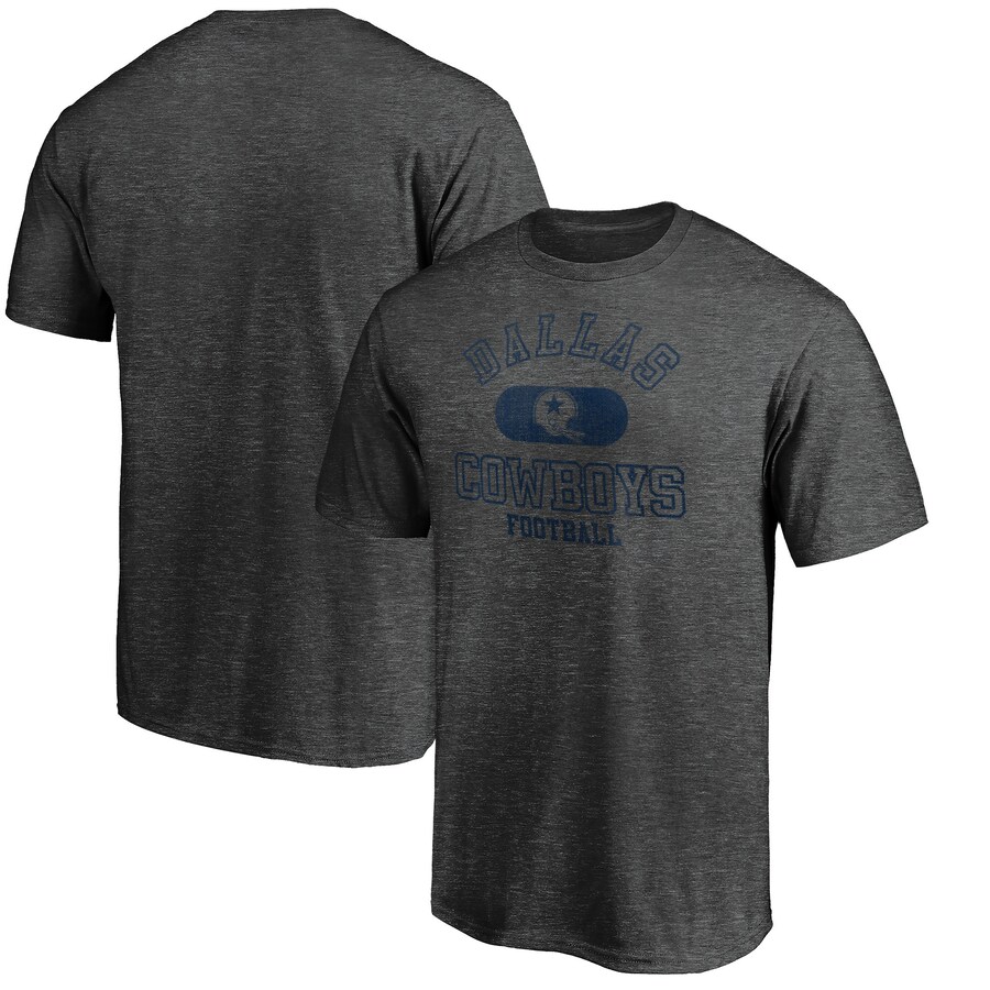 Men's Dallas Cowboys Heather Charcoal Varsity Issued Throwback T-Shirt