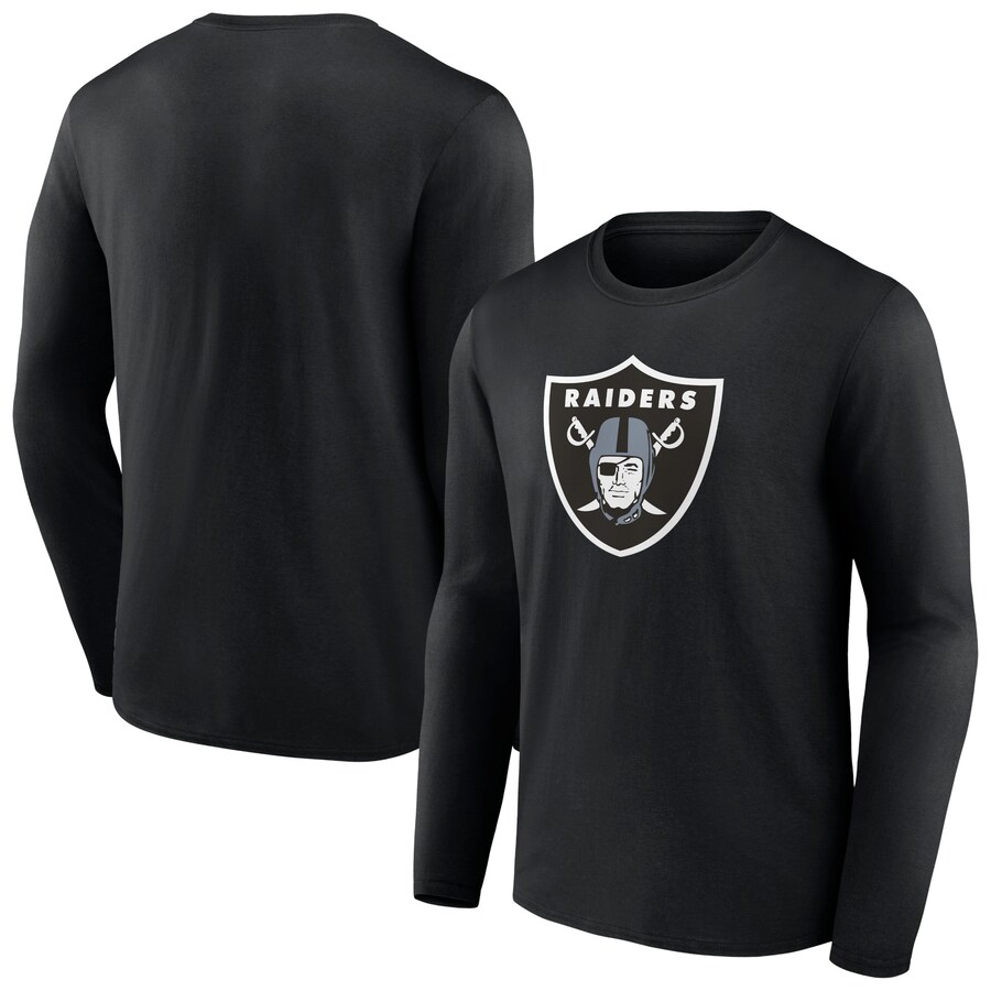 Men's Las Vegas Raiders Black Primary Team Logo Long Sleeve T-Shirt