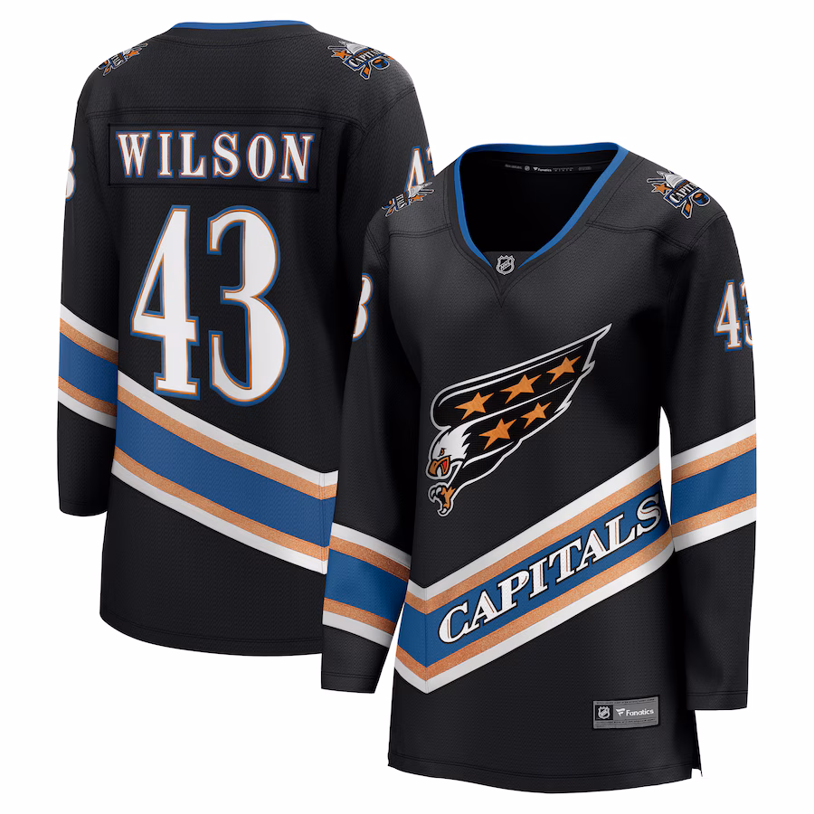 Women's Washington Capitals Tom Wilson Fanatics Black Alternate 50th Anniversary Premier Breakaway Player Jersey