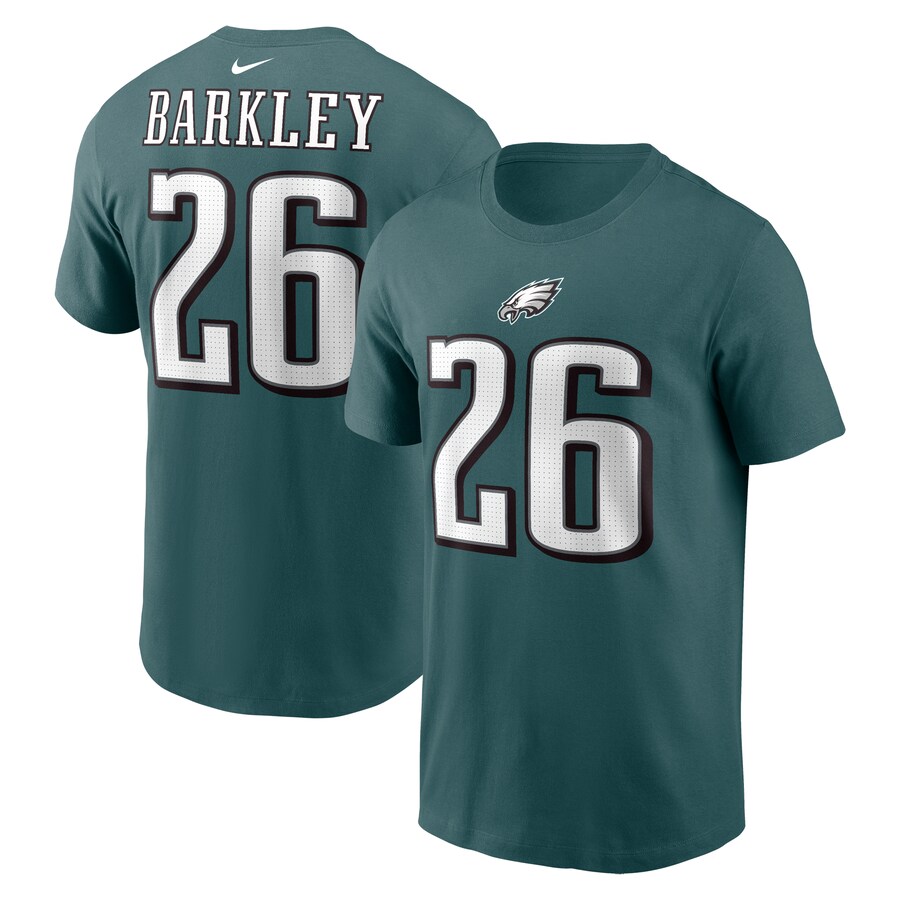 Men's Philadelphia Eagles Saquon Barkley Nike Midnight Green Player Name & Number T-Shirt