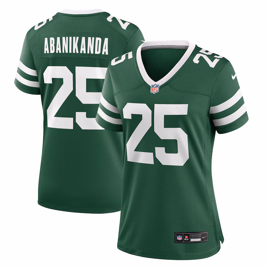 Women's New York Jets Israel Abanikanda Nike Legacy Green Game Jersey