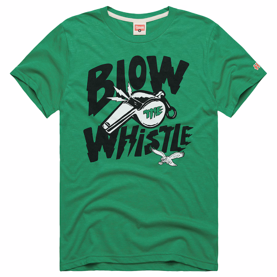 Unisex Philadelphia Eagles  Homage Kelly Green  Blow The Whistle Tri-Blend T-Shirt