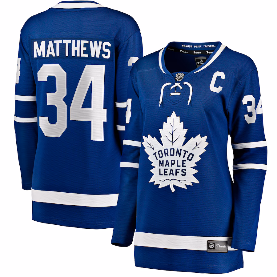 Women's Toronto Maple Leafs Auston Matthews Fanatics Blue Captain Patch Home Breakaway Player Jersey