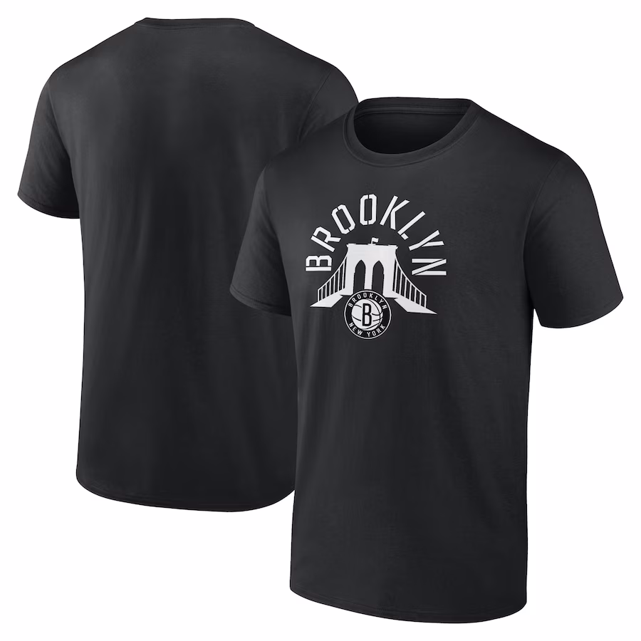 Men's Brooklyn Nets Black Announcer T-Shirt