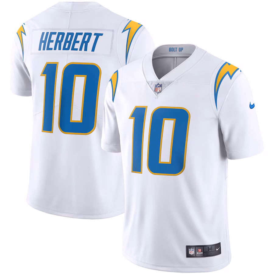 Men's Los Angeles Chargers Justin Herbert Nike White Vapor Limited Jersey