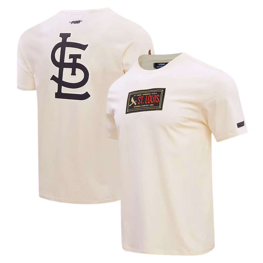 Men's St. Louis Cardinals Pro Standard Cream Club Member Badge T-Shirt