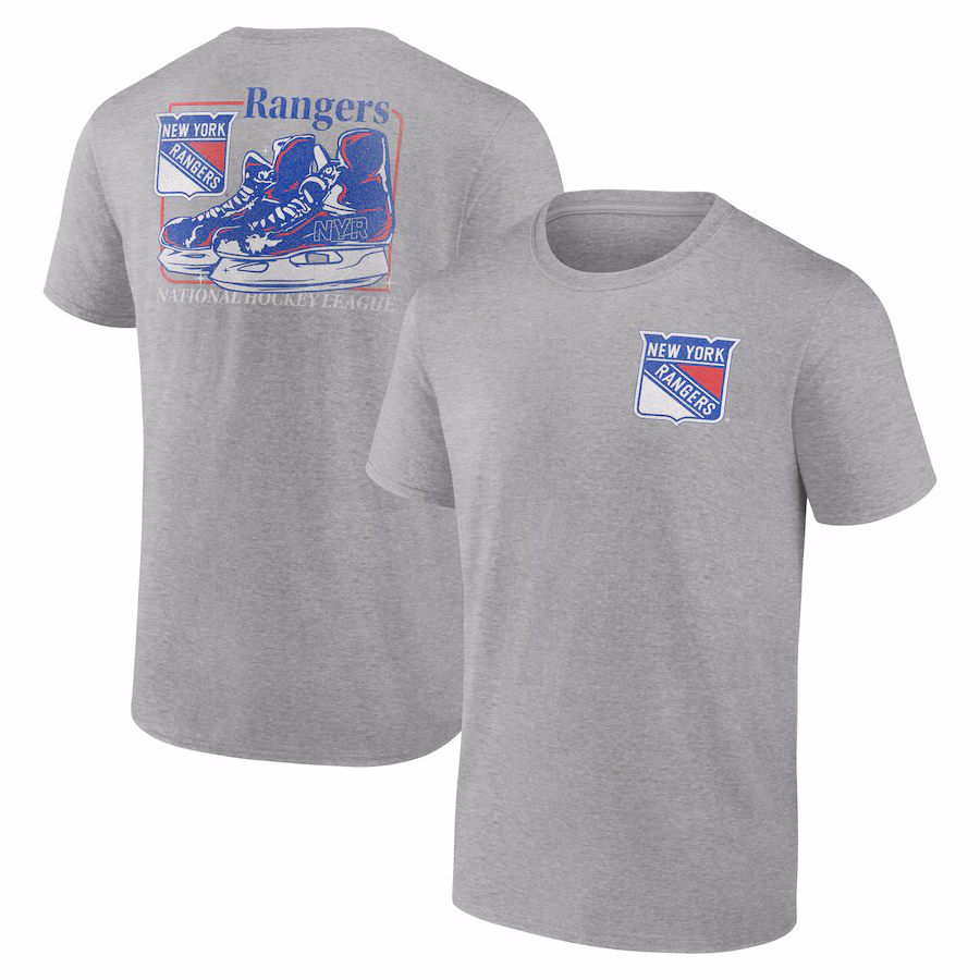 Men's New York Rangers Heather Gray Glory Skates T-Shirt