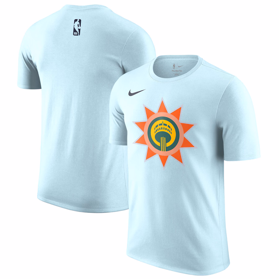 Men's San Antonio Spurs Nike Light Blue 2024/25 City Edition Essential Logo T-Shirt