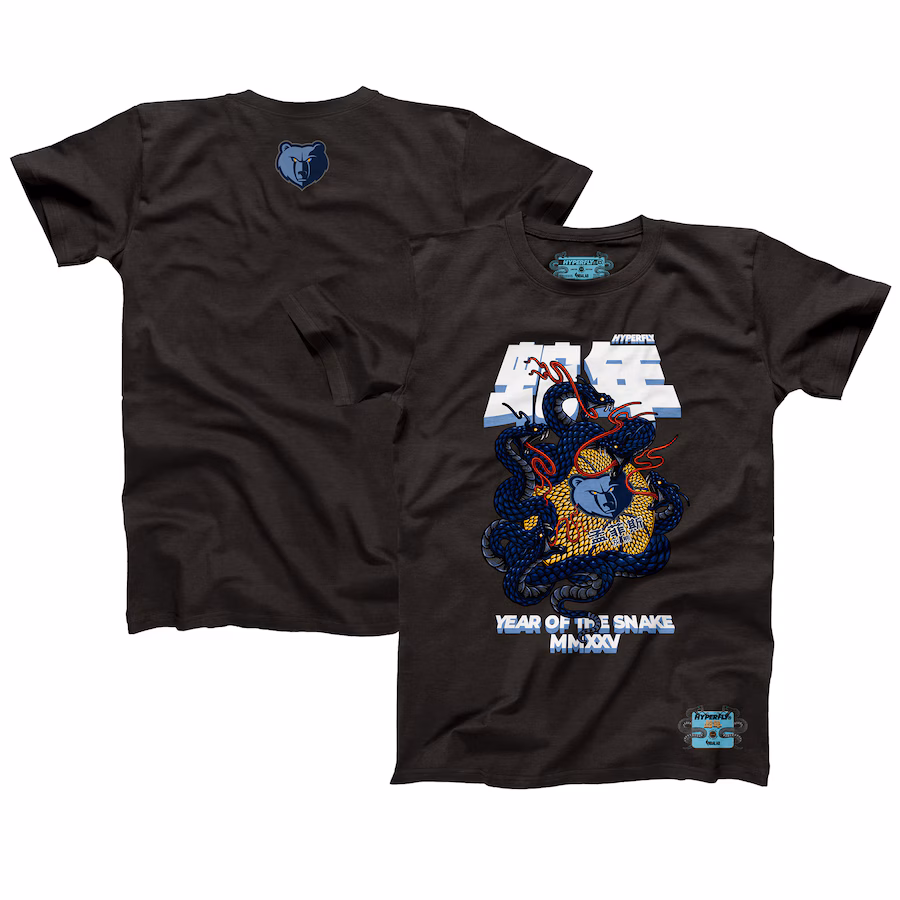 Unisex Memphis Grizzlies NBALab x Hyperfly Heather Black Year of the Snake Lunar New Year Collection T-Shirt