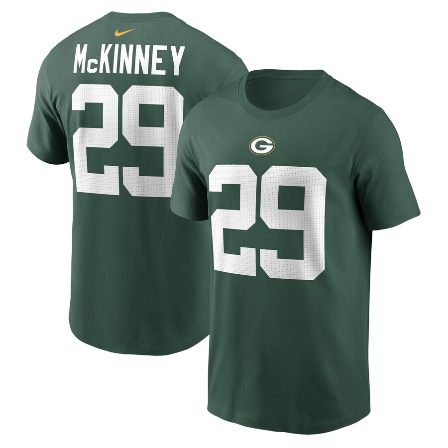 Men's Green Bay Packers Xavier McKinney Nike Green Name & Number T-Shirt