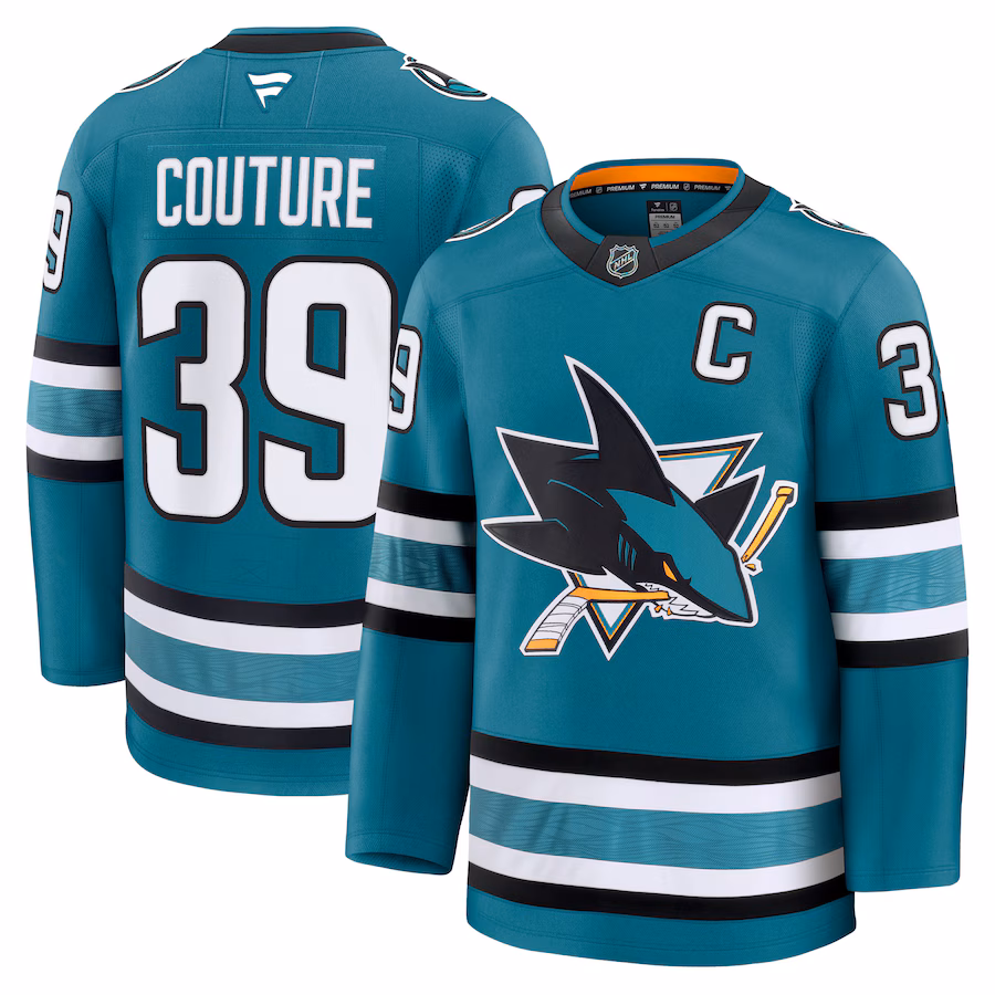 Men's San Jose Sharks Logan Couture Fanatics Teal Home Premium Jersey