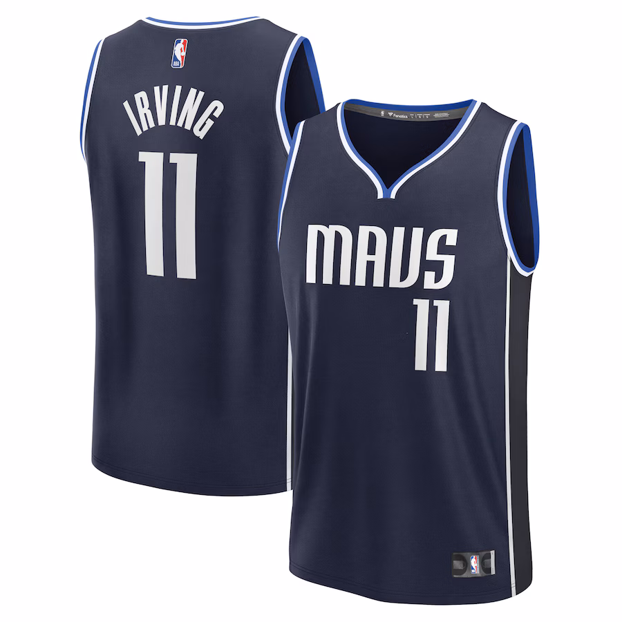 Men's Dallas Mavericks Kyrie Irving Fanatics Navy Fast Break Replica Player Jersey - Statement Edition