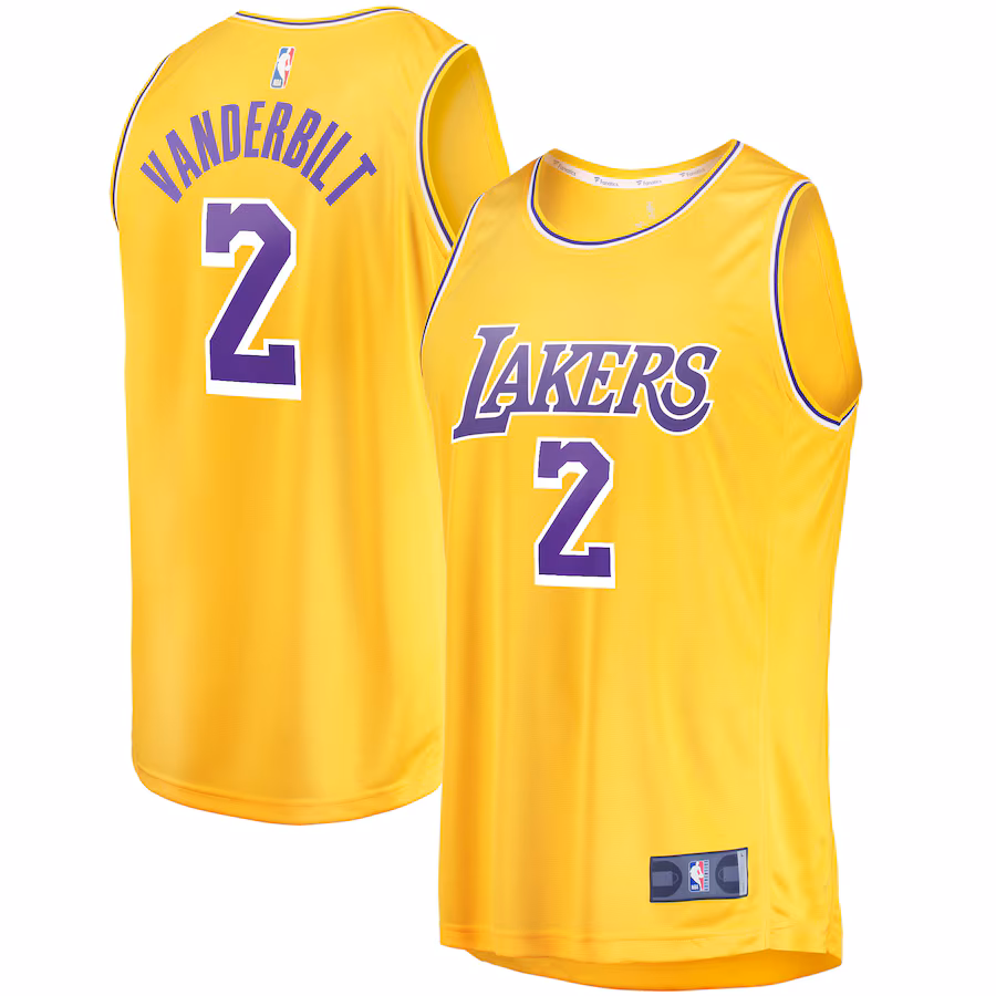 Men's Los Angeles Lakers Jarred Vanderbilt Fanatics Gold Fast Break Player Jersey - Icon Edition
