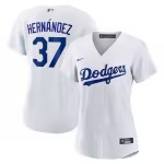 Women's Los Angeles Dodgers Teoscar Hernandez Nike White Home Replica Jersey