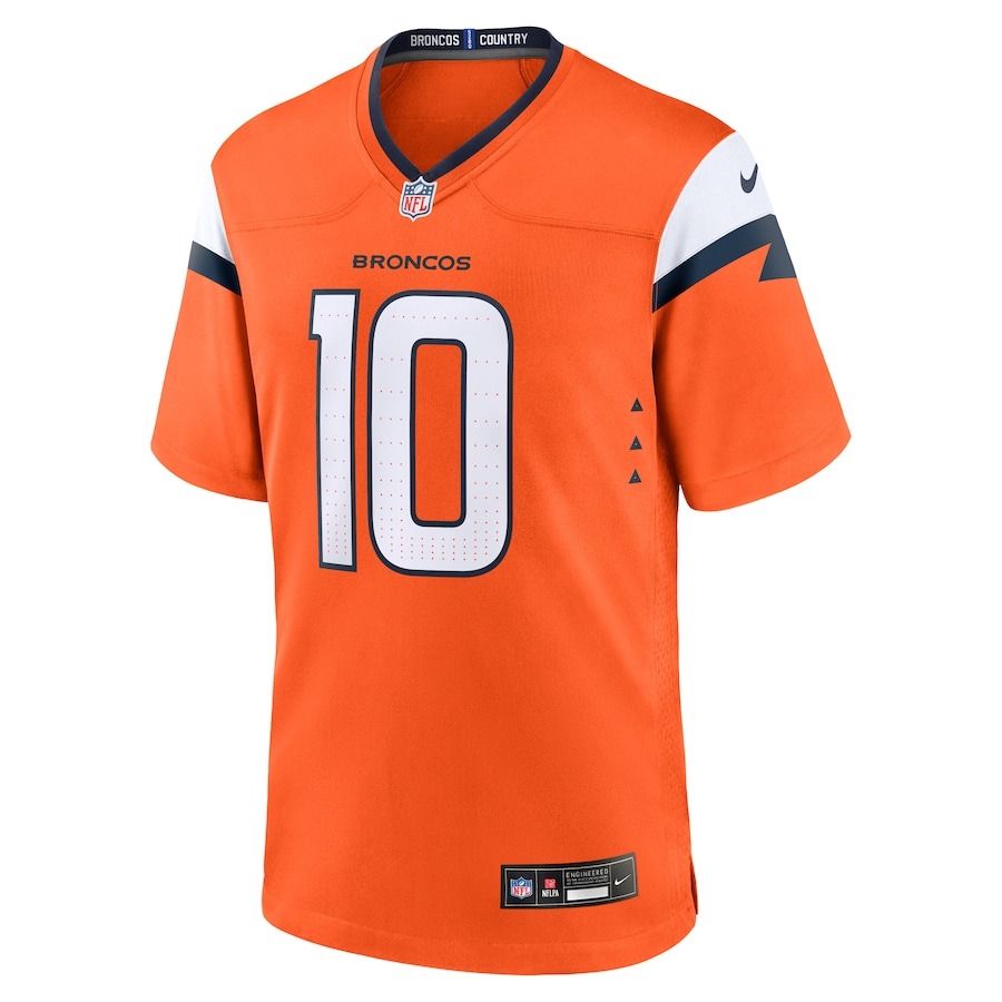 Men's Denver Broncos Bo Nix Nike Orange Player Game Jersey