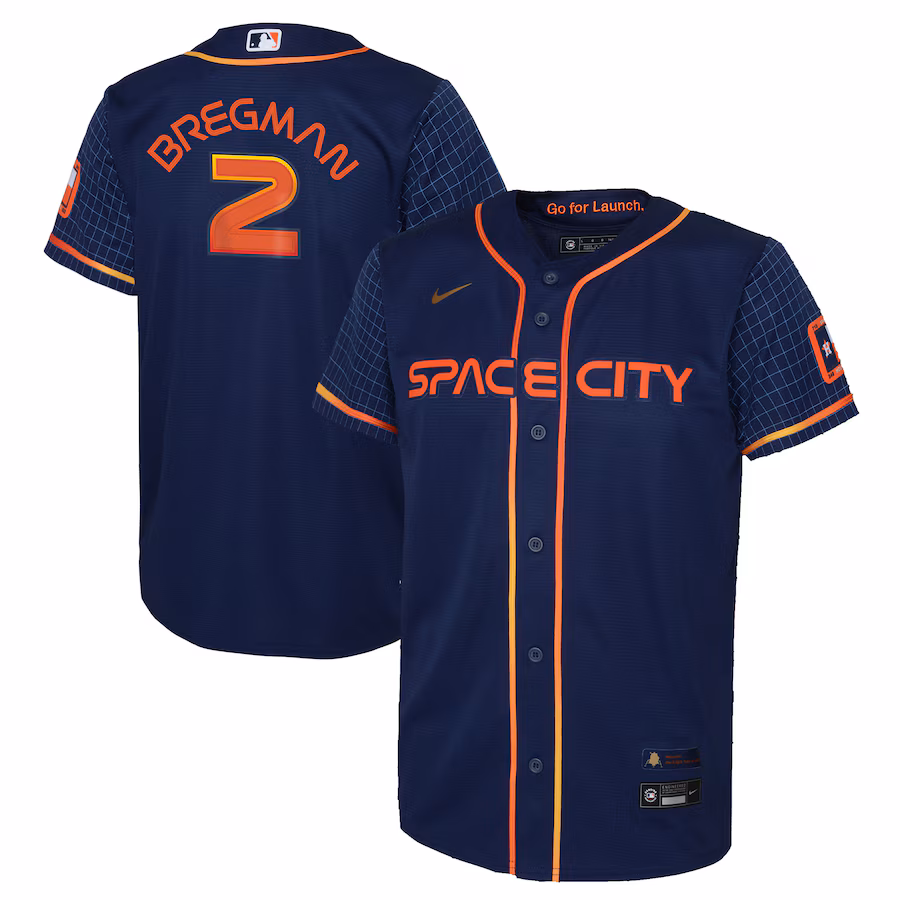 Youth Houston Astros Alex Bregman Nike Navy City Connect Replica Player Jersey