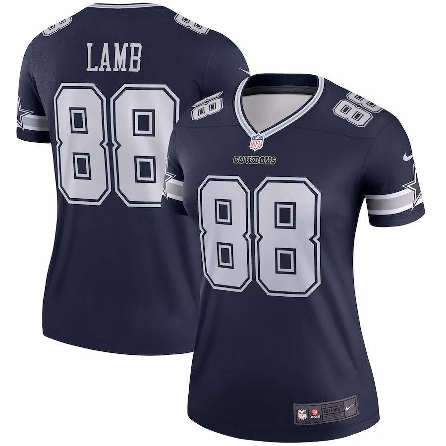 Women's Dallas Cowboys CeeDee Lamb Nike Navy Legend Player Performance Top