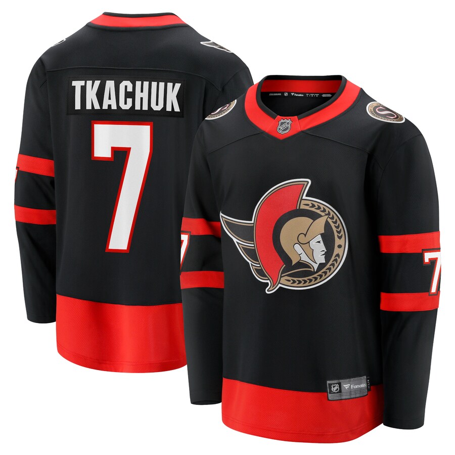 Men's Ottawa Senators Brady Tkachuk Fanatics Branded Black 2020/21 Home Premier Breakaway Player Jersey