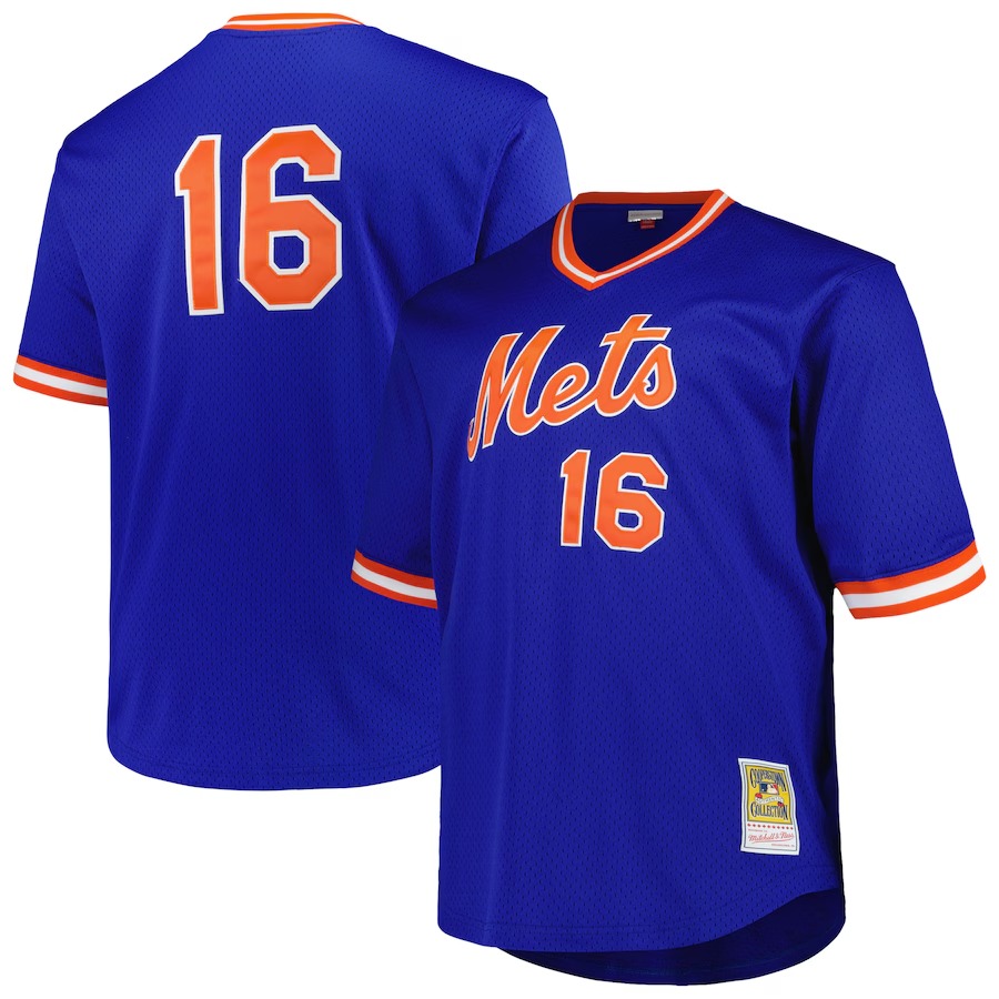 Men's New York Mets Dwight Gooden Profile Royal Big & Tall Cooperstown Collection Mesh Batting Practice Jersey