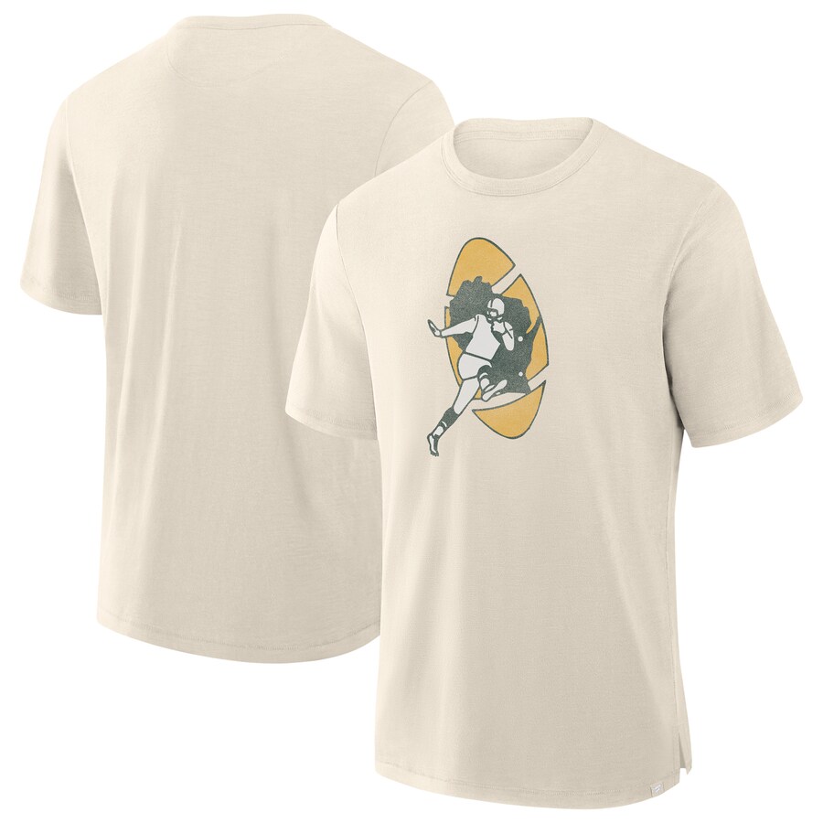 Men's Green Bay Packers  Fanatics Cream Slub T-Shirt