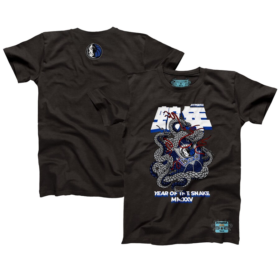 Unisex Dallas Mavericks NBALab x Hyperfly Heather Black Year of the Snake Lunar New Year Collection T-Shirt